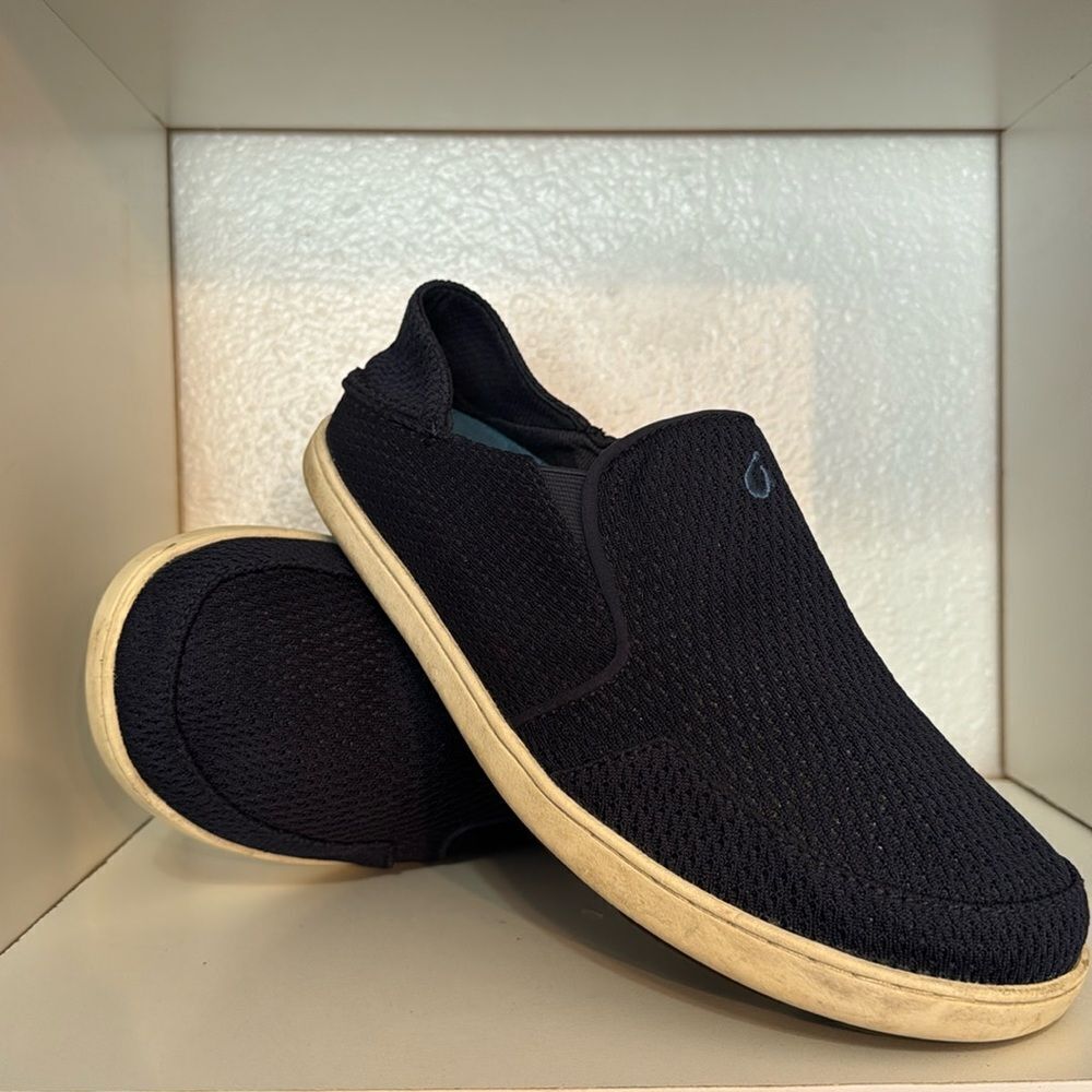 Olukai Nohea Mens Blue Comfort Mesh Slip On Loafer Boat Shoes
